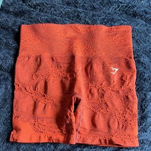 Orange gymshark size small shorts